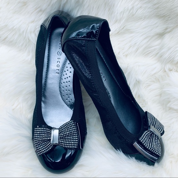 Karen Scott Roza Bow Ballet Flats Black PU/Fabric - Picture 5 of 13